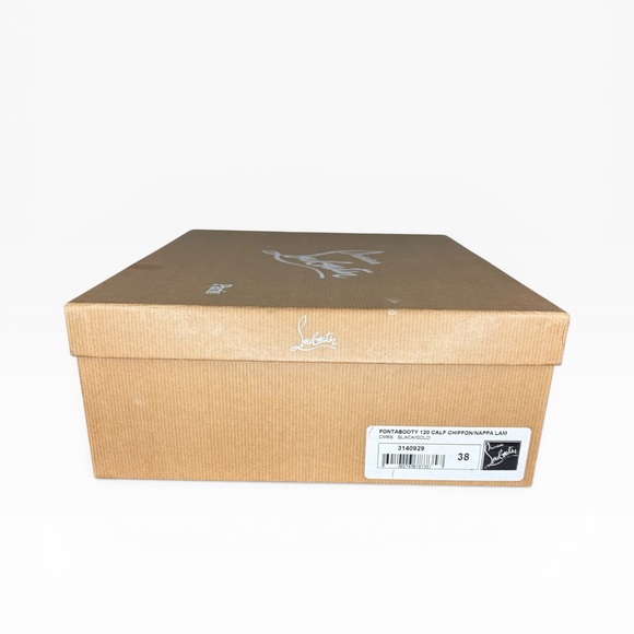 Christian Louboutin Black Leather Cutout Heeled Boots Size 38 - Picture 10 of 11